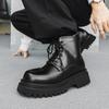 Fashion New autumn winter men's leather shoes Retro and high-quality minimalist styles business and work Daily office Thick soled boots