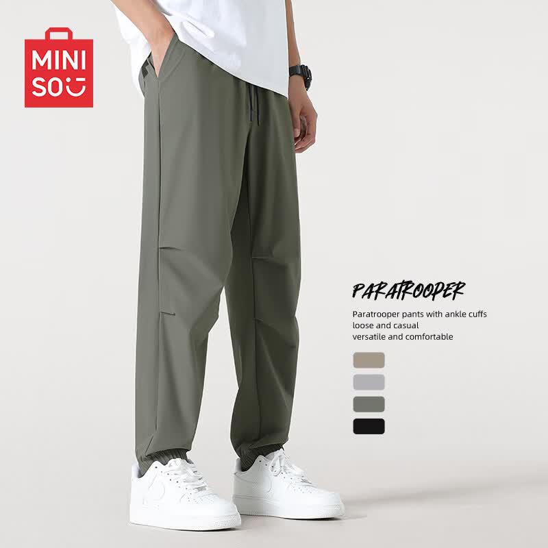 MINISO Men s Summer Breathable Parachute Jogger Pants L