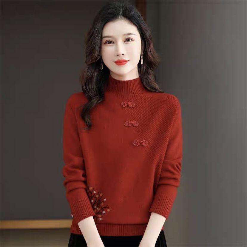 

Женский модный базовый свитер с длинными рукавами, свободный пуловер для осени и зимы, теплый вязаный свитер с полувысоким воротником 2XL