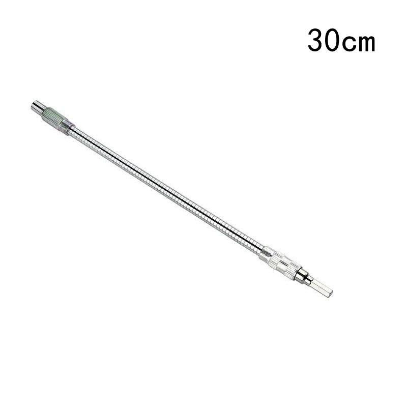 300mm Silver Hexagonal Handle Metal Universal Flexible Shaft Directional Screwdriver Connection Extension Rod Tool Accessory