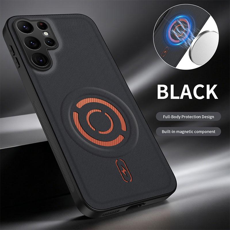 Case For Samsung Galaxy S26 Ultra S26+ FE Magnetic Technology Leather Texture TPU Edge Protection Cover For Galaxy S26 Plus