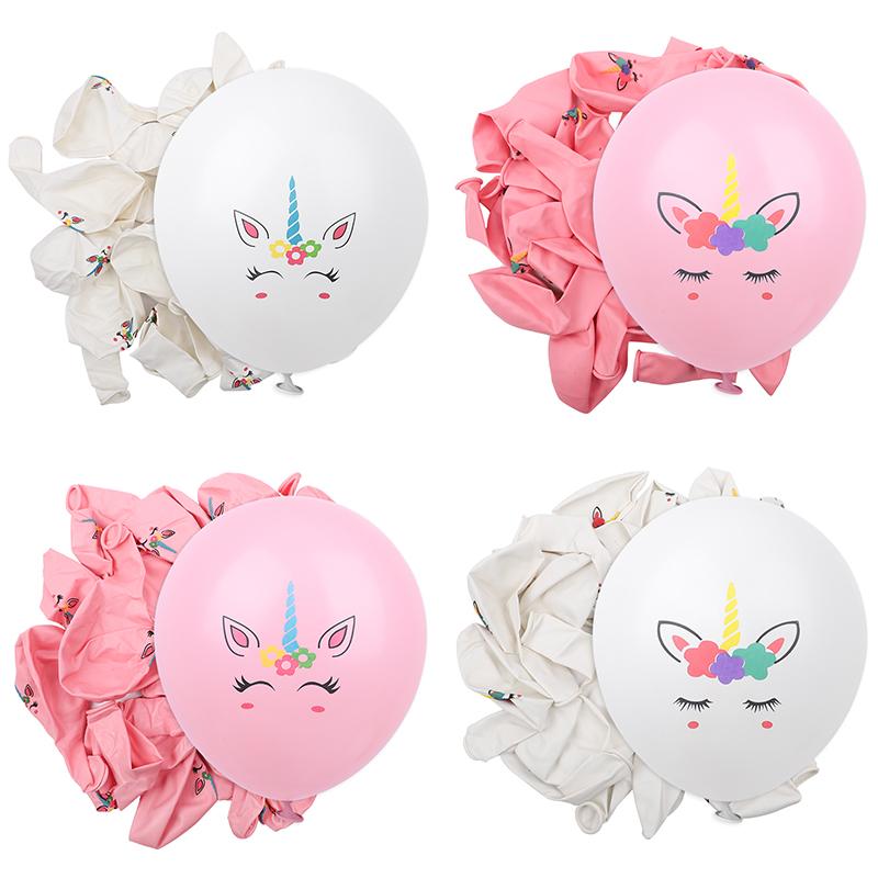 20Pcs Unicorn Latex Balloons Kids Unicorn Theme Birthday Party Decoration Supplies Cartoon Animal Horse Helium Globo Baby Shower