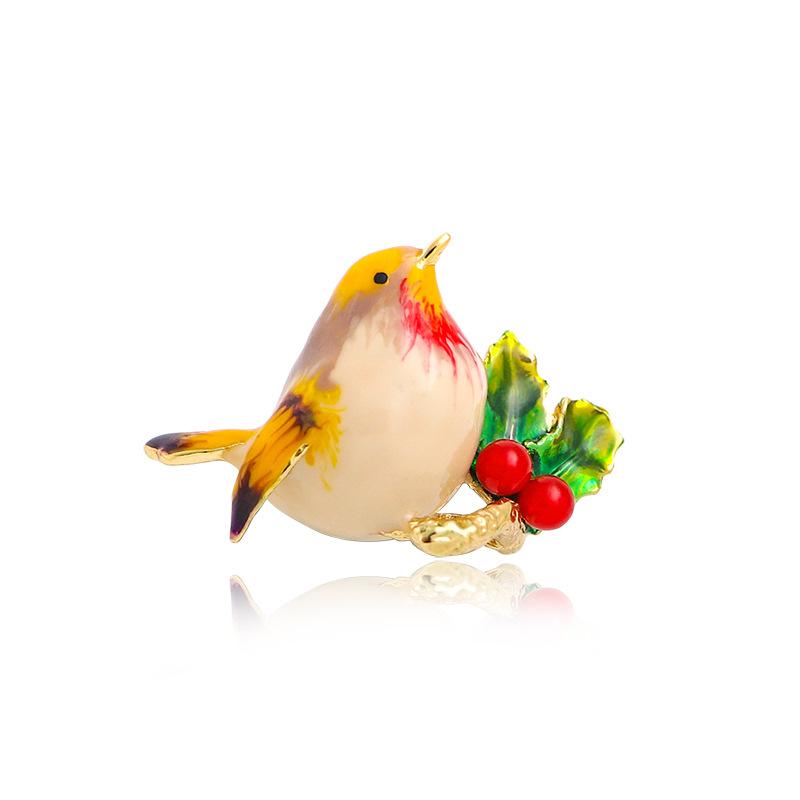 Cute Colorful Little Bird Animal Brooch Pin Badge Corsage Coat Accessories Christmas Gift