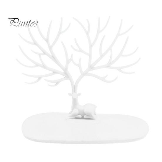 

Органайзер для украшений в виде рогов оленя, держатель для ожерелья, браслета, сережек, подставка для ювелирных изделий с подносом для часов, помады, декора спальни белый