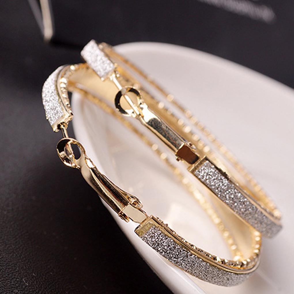 Round Hoop Earrings for Women Girls Matte Alloy Statement Earrings Wedding Party Jewelry Gift