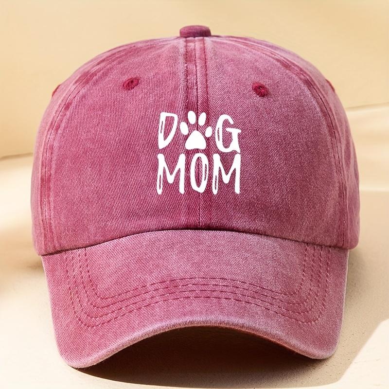 Classic Washed Retro Dog Mom Print Baseball Cap Outdoor Casual Sports Sun Visor Adjustable