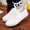 Spring Autumn Mens Cloth Footwear Breathable Flat Mens Canvas Shoes Fashion Cool Young Man Street Shoes Black White