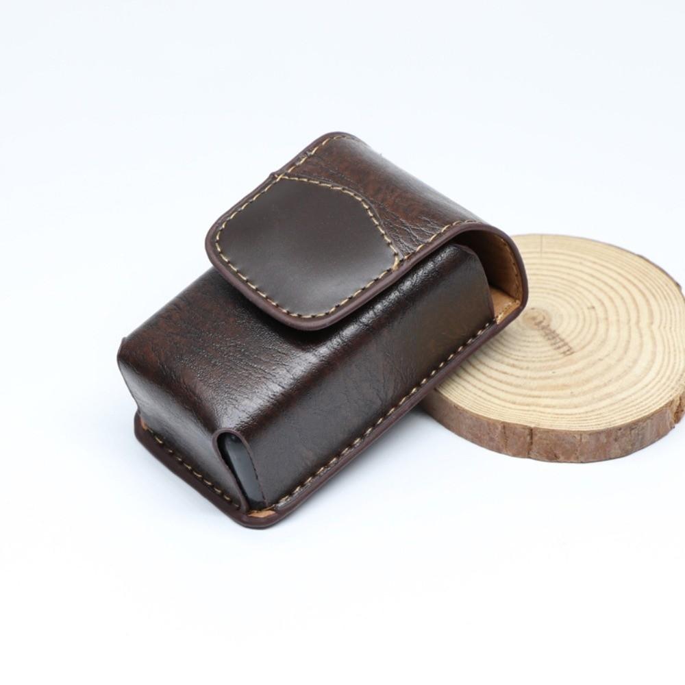 Anti Squeeze Leather Glass Pouch Belt Loop Fold Spectacle Box Eyeglass Case Field Work