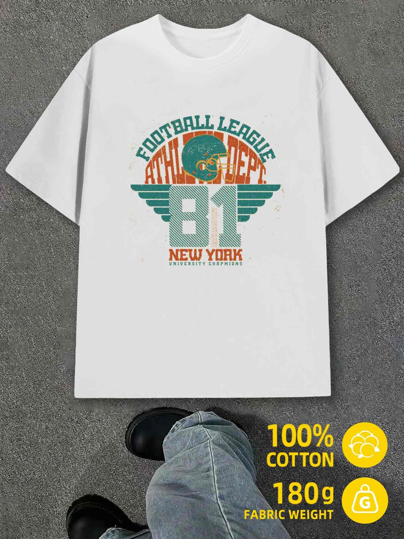 Men s T-Shirt Y2K Ny Football 81 Comfort White Regular Fit S