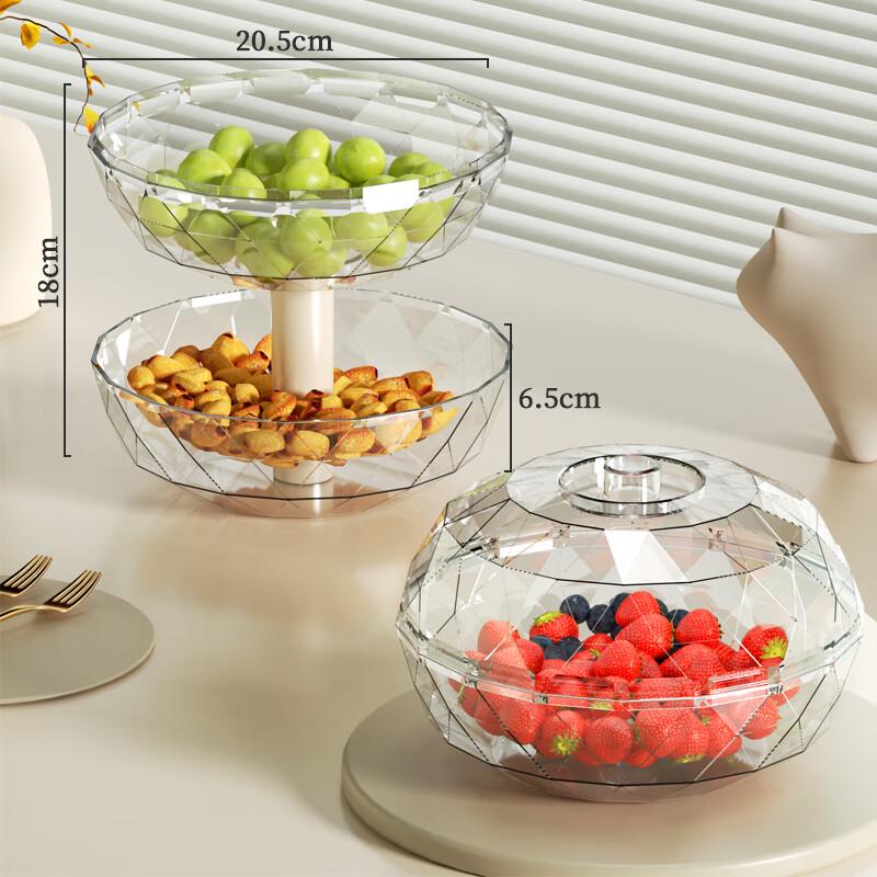 Zhaoran Light Luxury Double-Layer Diamond Melamine Fruit Plate