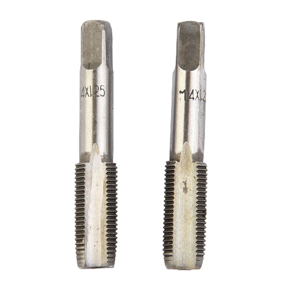 CNC-Maschinen-Gewindebohrer-Satz 14 mm x 1,25 metrisches Gewinde Rechts Werkzeuge Silber 2 Stück Nützlich