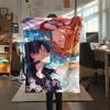 1PC Sword Art Online Print Flannel Blanket, High quality Comfortable for All Seasons, Home Decor, Warmth and Comfort, Perfect for Christmas Gifts
