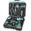 Tool Set with 8V Electric DIY Tool Power Tool Household Furniture Home Carpentry Tool Set with Convenient Storage Turquoise 126-Piece Drill, Set,