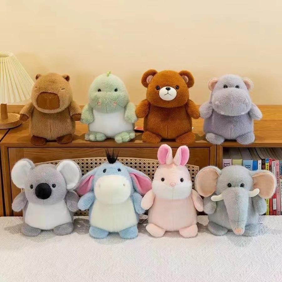 Kawaii Bear Capybara Plush Toy Koala Dinosaur Rabbit Plushies Animal Stuffed Doll Car Decor Pillow Birthday Gift for Boy Girls