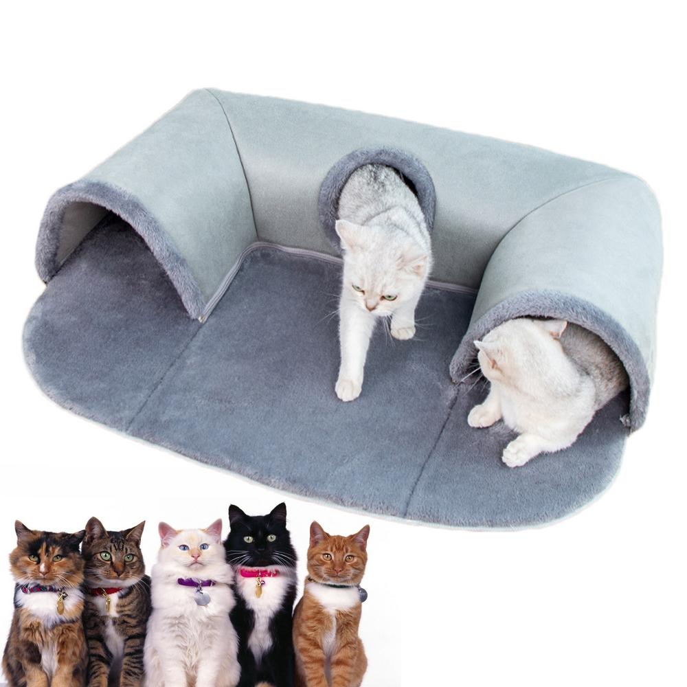 

Cat Tunnel For Indoor Cats Removable Cat Beds Washable U Shape Cat Cave Play Pet Supplies Seasonal Cat Couch With Plush Ball For