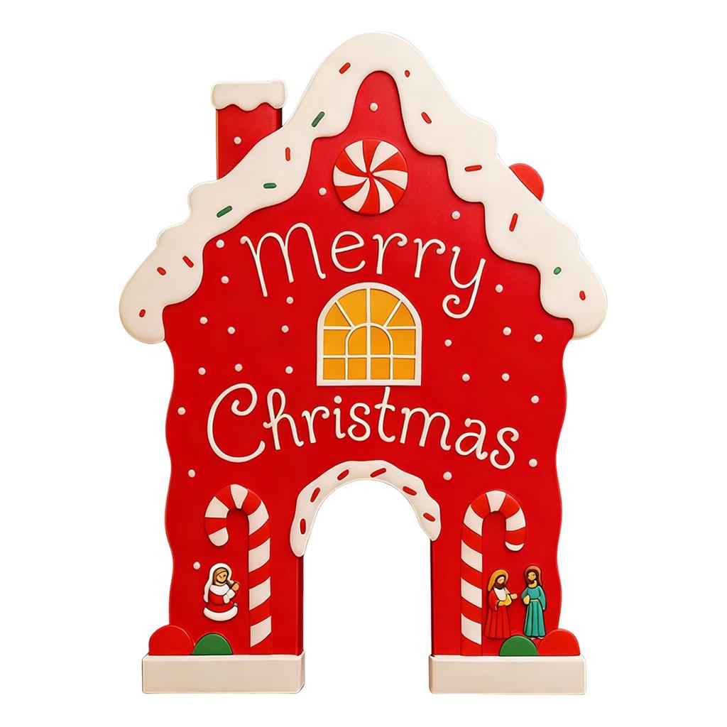 Christmas Gingerbread Golf Game Set W/ Candy Cane Club & 6 Balls Xmas Golf Gingerbread House Kit for Family Holiday Party Decor