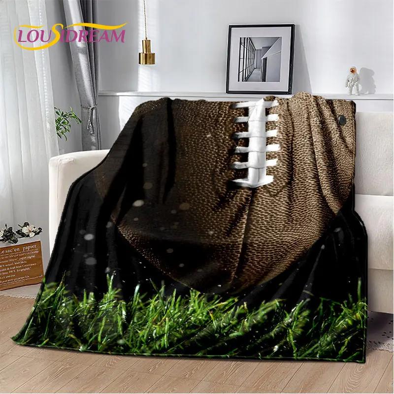 American Football Rugby Soft Plush Blanket,Flannel Blanket Throw Blanket for Living Room Bedroom Bed Sofa Picnic Cover Kids Warm