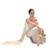 White One-word Shoulder Tube Top Dress Women's Senior Sense Socialite Evening Dress Heavy Industry Sequined Satin Sense Hip Wrap Dress