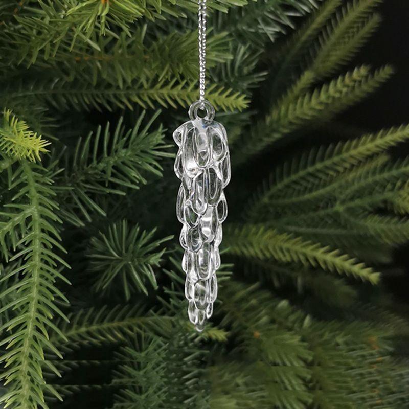 5/10Pcs Christmas Decoration Crystal Snowflake Hanging Xmas Tree Pendant Ornaments for Home Decor Party 2025 New Year Supplies