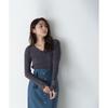 Natural Beauty Basic Eyelet Cuff Rib Knit Blue Women's Sweater,
