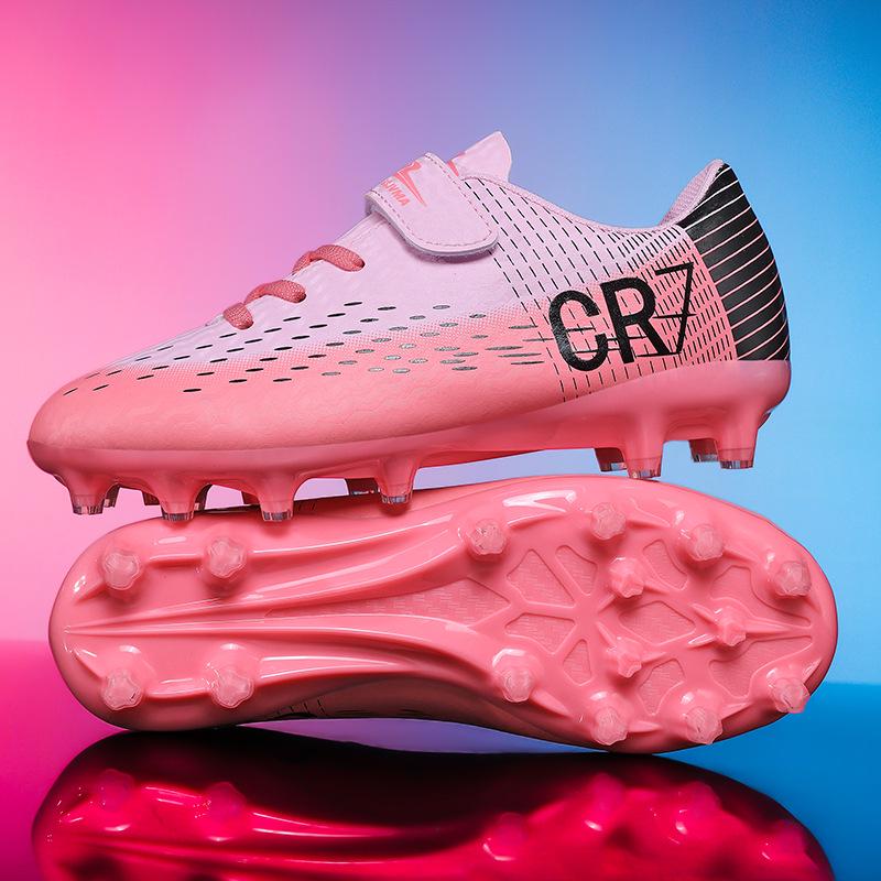 Scarpe da Calcio Giovanili Multicolore Co-branded CR7 - Tomaia in PU Resistente all'Usura, Design Avvolgente per Allenamento e Competizione