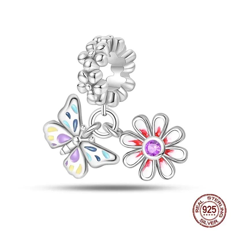 Copper Flowers Butterfly Creative Garden Mushroom Snail Charms Beads Fit Original Bracelets Diy Jewelry