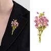 Enamel Material Flower Brooch Pins Pink Color Elegant Flower Brooches  Women Girls