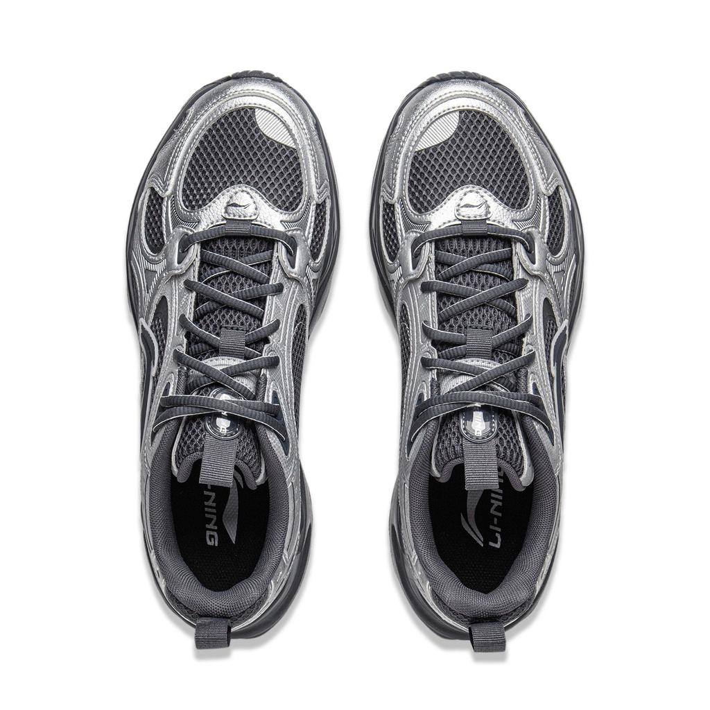 New LiNing Meteor 2K Cushioning Anti-Slip And Wear-Resistant Low-Top Casual Shoes Men's Silver Black AGCV113-3