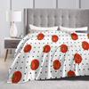 Tomato - Red Background Throw Blanket Soft Comfy Novelty Blanket  For Living Room Plane Travel Flannel Bedspread Bed Cover