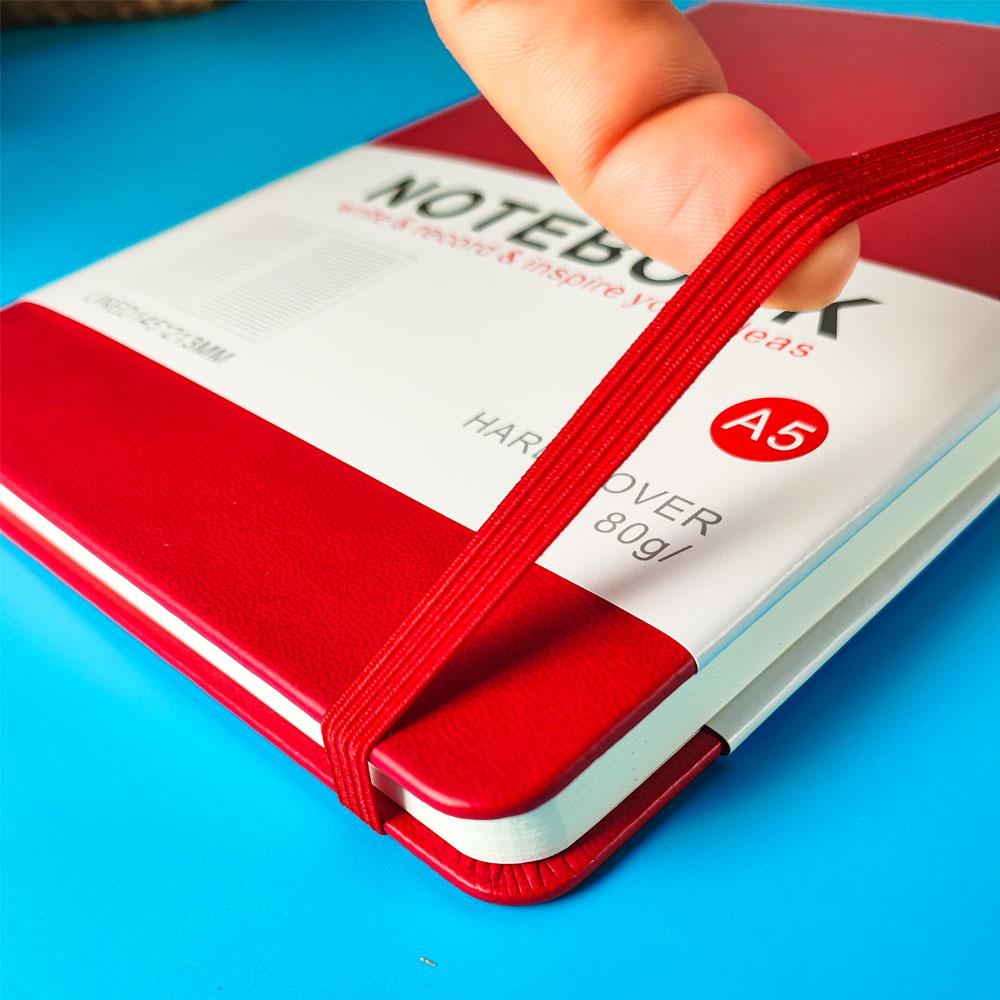 Agenda A5 Notebook Solid Color Journal Portable Business Notebooks Elastic Student PU Office Diary Lined Inside Paper Stationery