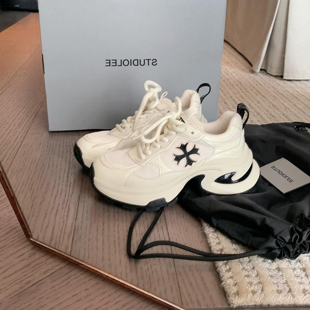 Cowhide Version~ Grape Mother, the Same Style Has an Inner Height Increase of 7cm, Fashionable Height Increase, Lace-up Versatile Casual Sports Shoes,