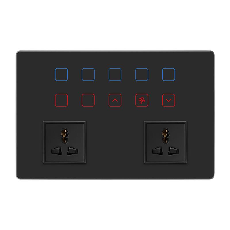 Indian Standard 12-Gang Smart WiFi Wall Light Switch Touch Panel Supports Alexa Google Assistant 16A 240V 234x152mm Size for Tuy