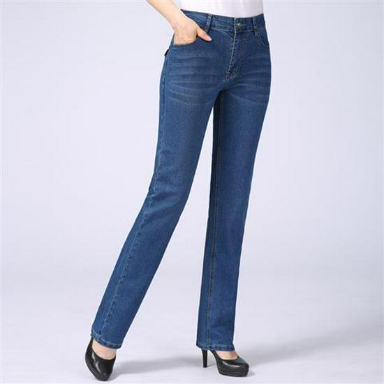 2024 Spring/Fall New Style Women's Plus Size High Waist Stretch Straight Leg Jeans for Middle-Aged Moms