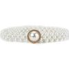 Elegant Adjustable Waist Accessory Elegant Pearls Waist Belt with Rhinestones Accent Stylish Waistband Adornment
