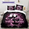 Pink Bunny Galaxy Custom Name Pattern Bedding Quilt Set Quilt Cover Pillowcase Home Birthday Gift(1 * Duvet Cover + 2 * Pillowcase, Without Core)