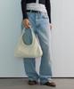 Haveawhale Nylon Two Handle Baguatte Bag Cream