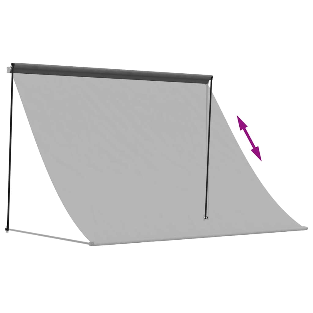 Retractable Awning Anthracite 200 X 150 Cm Fabric and Steel