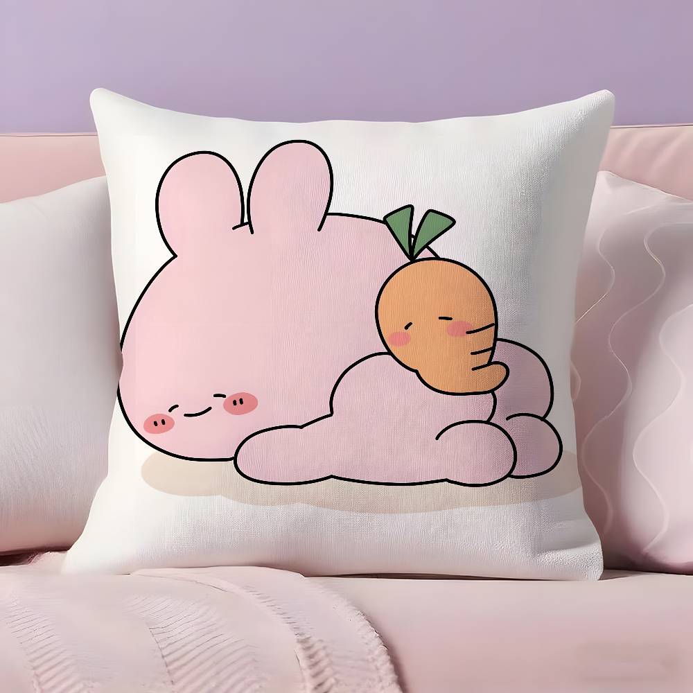 Cartoon A-Asamimichan Cute Bunny Pillow Case Ultra Soft Skin Friendly Fabric Cloud Like Comfort & Concealed Zipper