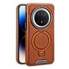 For Huawei Mate 80 70 60 Pro Plus Max Case Electroplate Magnetic Embossed Leather Edge Covered 360° Rotation Metal Bracket Cover