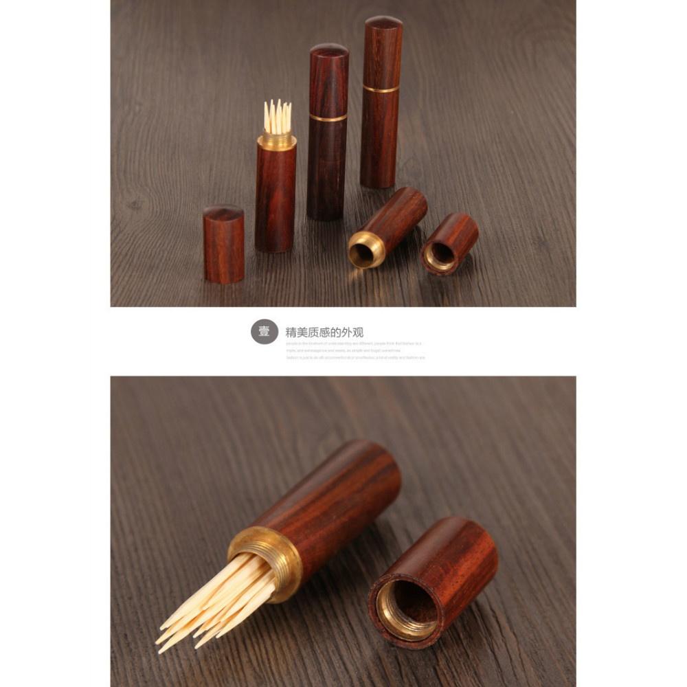 1ks Přenosný držák na párátka Dřevěná kreativní krabička na párátka Držák na párátka