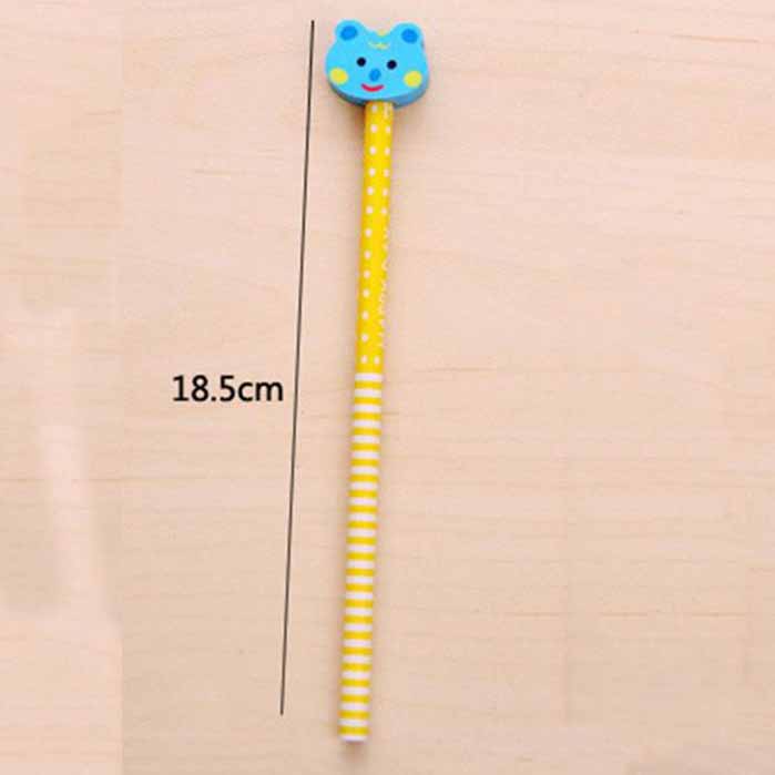 3/6/12PCS Cute Cartoon Animals Pencils with Eraser Creative Children Gift Stationery School Office Supplies