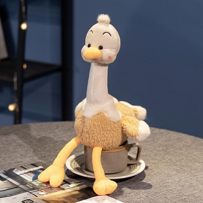 Cute Ostrich Plush Toy Stuffed Animal Flamingo Doll Long Legs Bird Wholesale белый