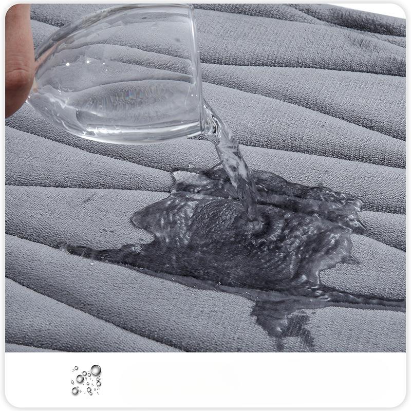 Wave Stripe Sponge Bathroom Cashmere Thickening Mat Bath Non-slip Carpets In Wash Basin Bathtub  Floor Rug Shower Room Doormat Memory Foam 3D Pad