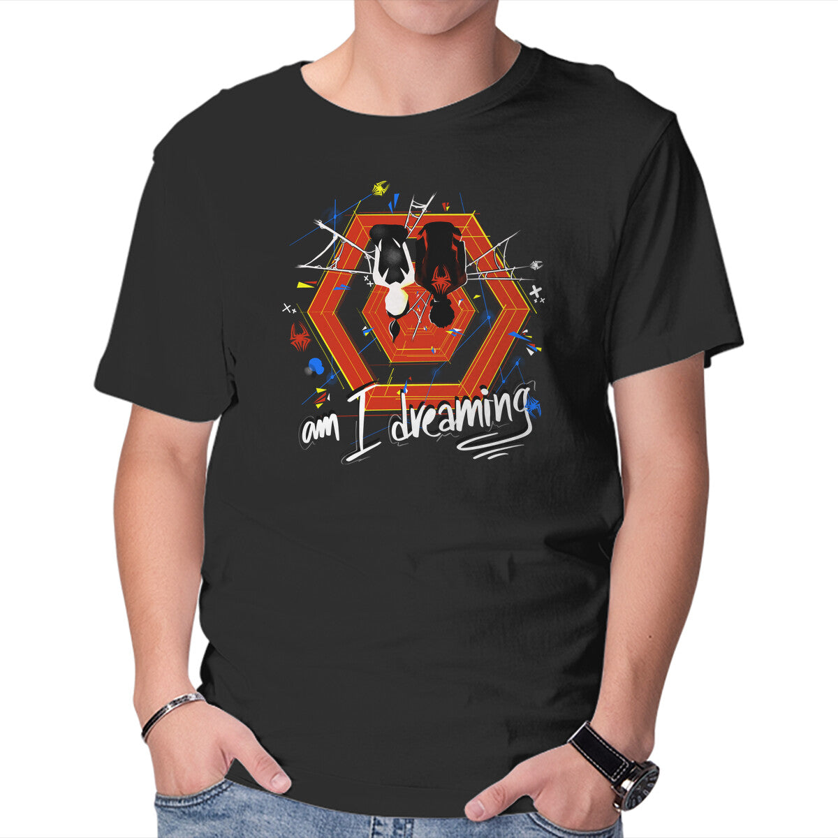 Unisex Crew Neck T-Shirt Am I Dreaming Graphic Short Sleeve Casual Tee S