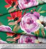 Soimoi Japan Crepe Satin Fabric Leaves,Poppy & Peony Flower Decor Fabric Printed Metre 42 Inch