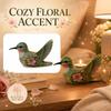 Figurina di Colibrì in Resina Scultura Decorativa con Motivo Floreale Lavorazione Dettagliata per Display su Tavolo di Casa/Ufficio o Regalo