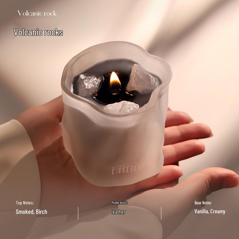 White Noise Scented Soy Candle: Long-Lasting Fragrance, Wooden Core, Ideal for Weddings & High-End Decor.