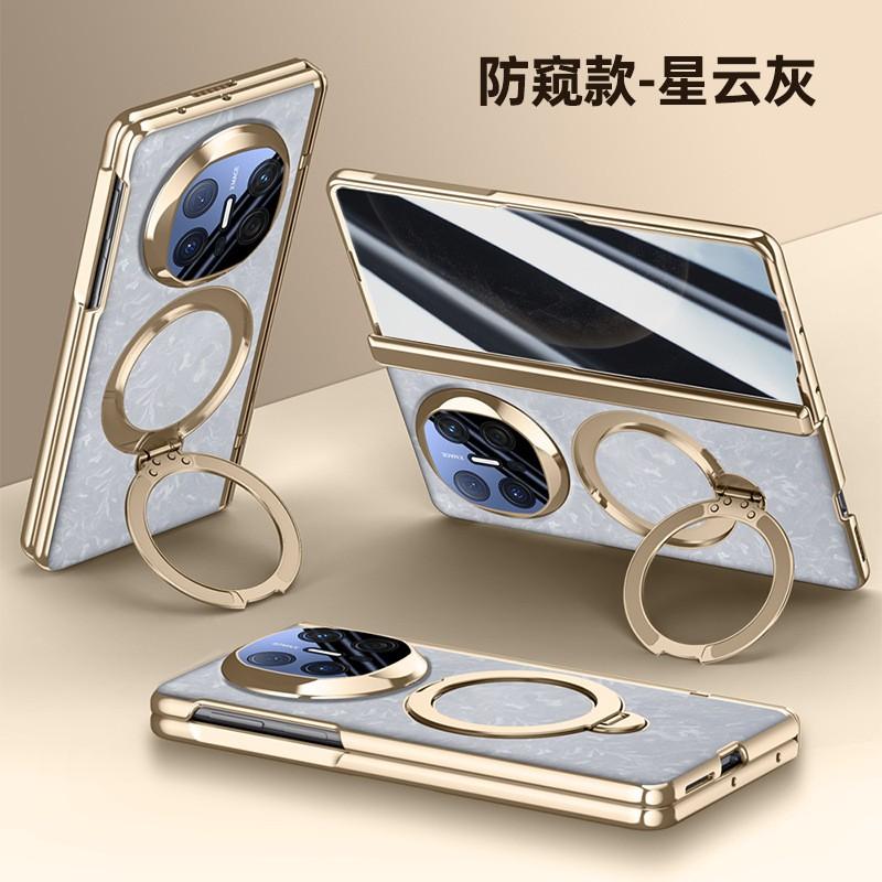 Magnetic Rotating Stand Case Mate X6 Foldable Phone Full Cover Electroplated PU Leather Anti-Slip Drop Protection