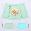 Fan Shaped Round Table Dining Mat, Leather PU Table Mat, Waterproof and Heat-insulating Mat, Hotel Western Dual Color Tableware Mat