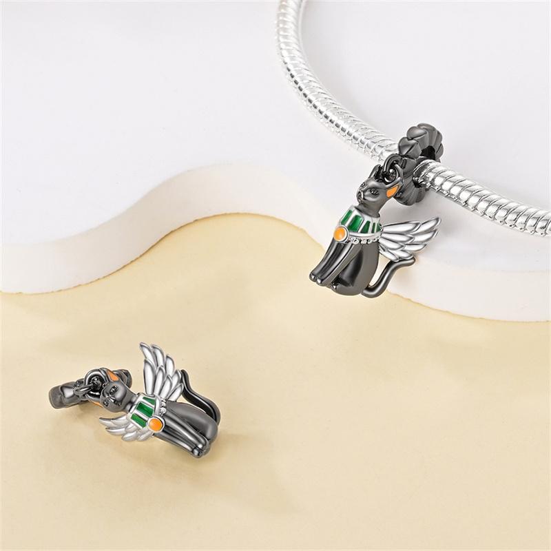 New Copper Moon Cat Claw Animal Pendant Beads For Brand Original Bracelet Diy Fashion Exquisite Pendant Jewelry Gift